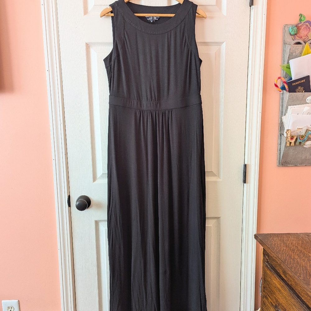 Lands' End Black Sleeveless Maxi Dress